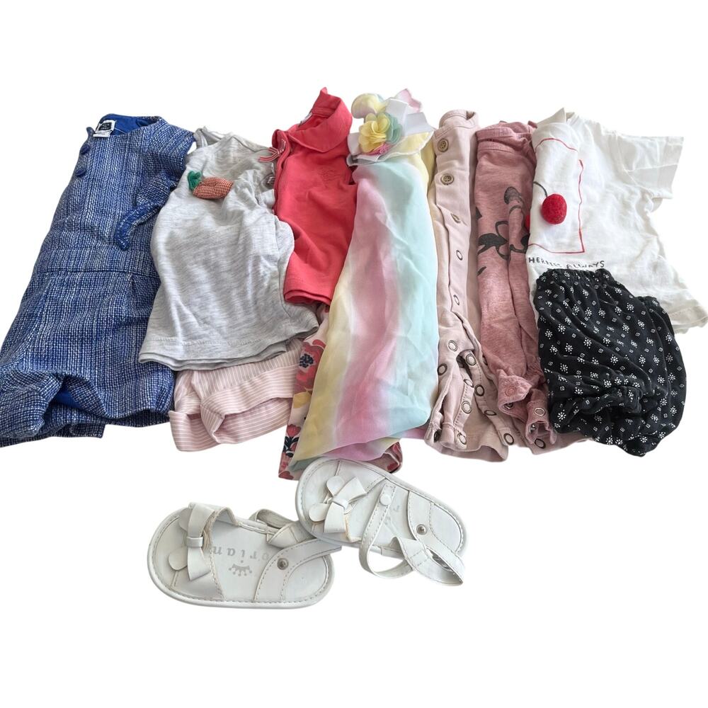 3–6M Baby Girl Summer Clothes Bundle | Rompers Shorts Tees